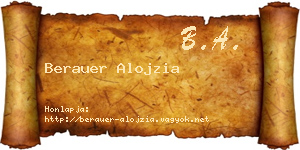 Berauer Alojzia névjegykártya
